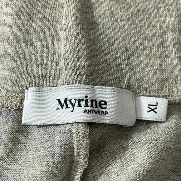 Myrine Antwerp Gray Atleisure Pants Elastic Waist Pull Up Seamed Lightweight XL - Picture 2 of 5
